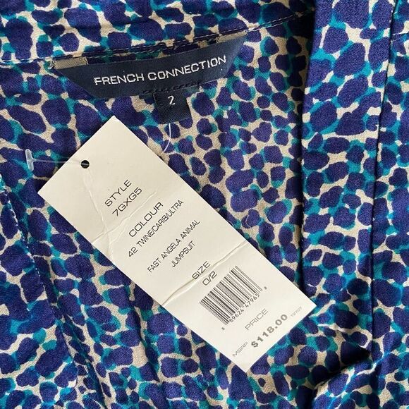 French Connection Angela Animal Jumpsuit Romper 0/2 NWT - Picture 8 of 10